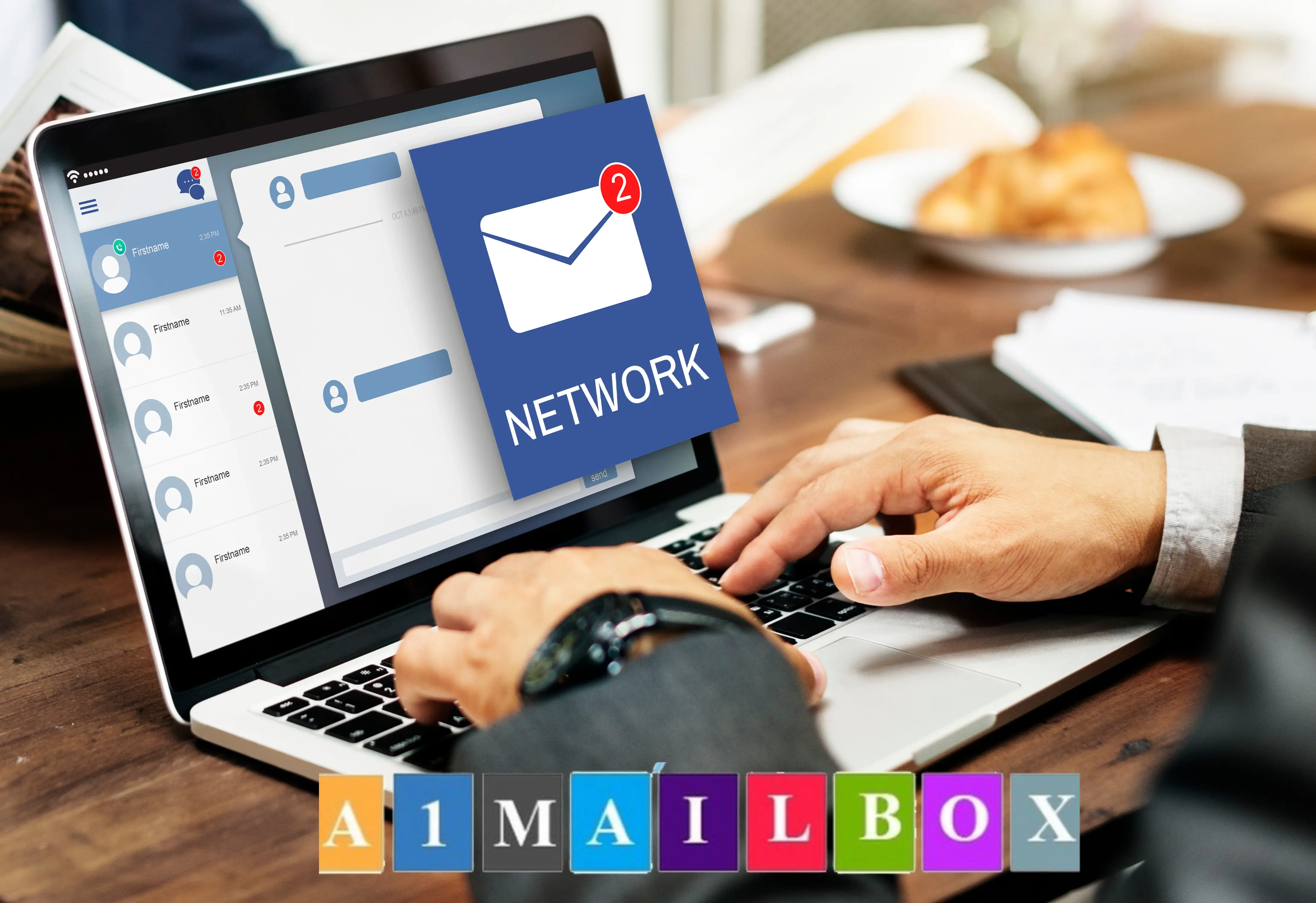 Virtual mailbox for digital nomads dashboard view on laptop